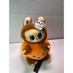 Pop Mart Labubu Pumpkin Halloween Plush Doll Kasing Lung Orange Brown Collectibl